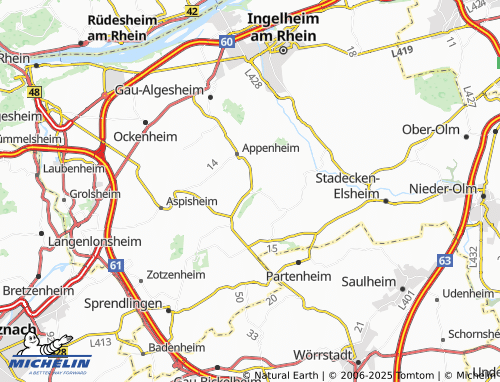 MICHELIN-Landkarte Nieder-Hilbersheim - ViaMichelin