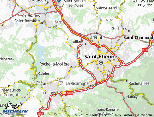 Carte MICHELIN Saint-Genest-Lerpt - ViaMichelin
