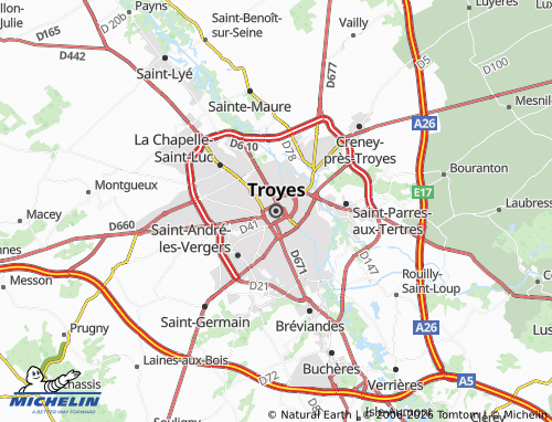 Mappa MICHELIN Troyes - ViaMichelin