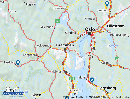 Mapa MICHELIN Buskerud - ViaMichelin