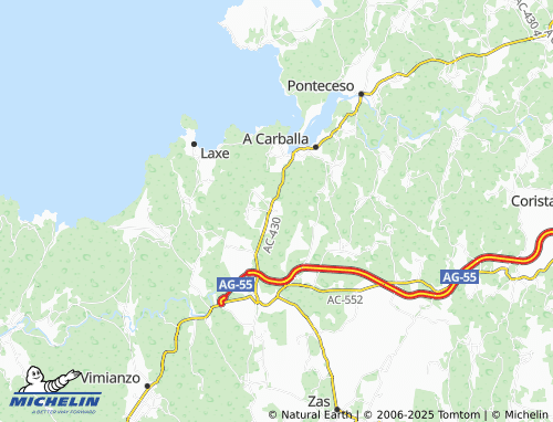 MICHELIN Borneiro (San Xoán) map - ViaMichelin