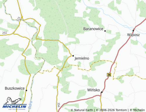 MICHELIN Jemielno map - ViaMichelin