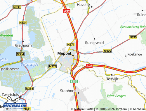 Kaart MICHELIN Meppel - ViaMichelin
