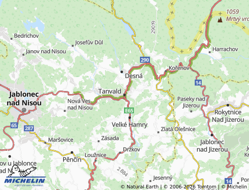 Mapa MICHELIN Tanvald - ViaMichelin