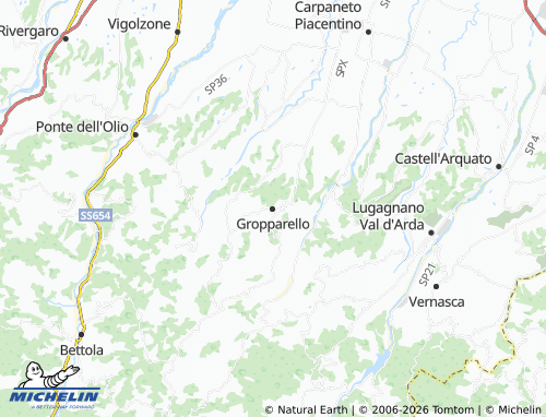 MICHELIN Gropparello map - ViaMichelin