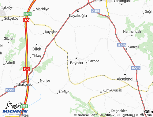 MICHELIN Beyoba map - ViaMichelin