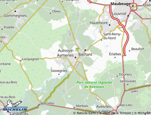MICHELIN Aulnoye-Aymeries map - ViaMichelin