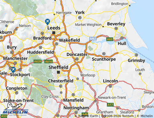 Carte MICHELIN Doncaster - ViaMichelin