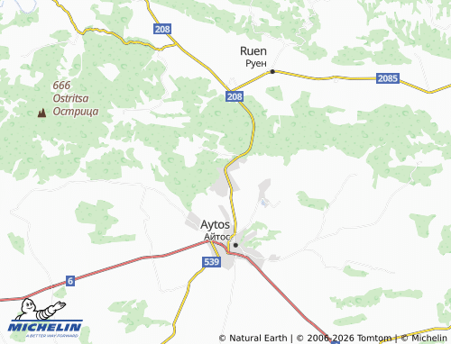 MICHELIN Vz Aytos map - ViaMichelin