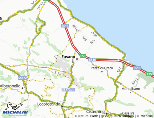 MICHELIN Fasano map - ViaMichelin