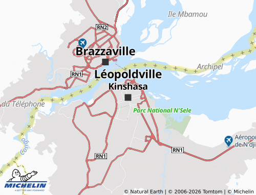 MICHELIN-Landkarte Kinshasa - ViaMichelin