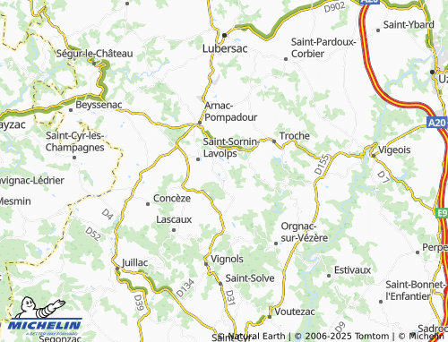 MICHELIN Beyssac map - ViaMichelin