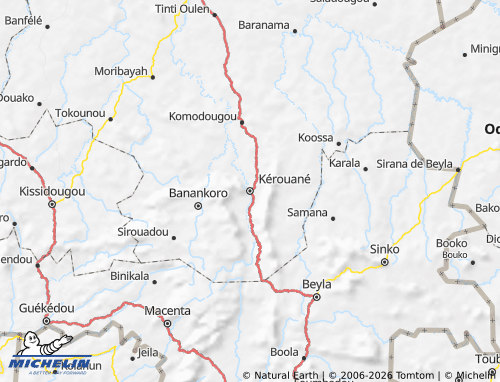 Mapa MICHELIN Kerouané - ViaMichelin