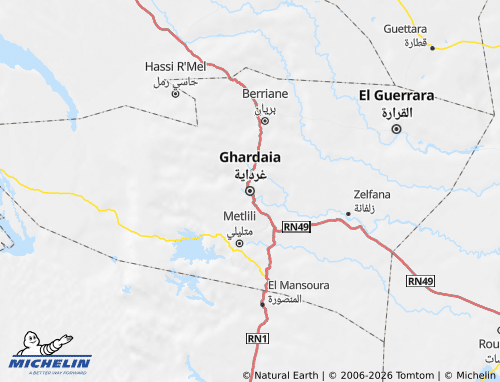 MICHELIN-Landkarte Ghardaia - ViaMichelin