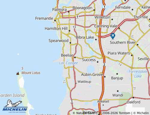 MICHELIN Beeliar map - ViaMichelin