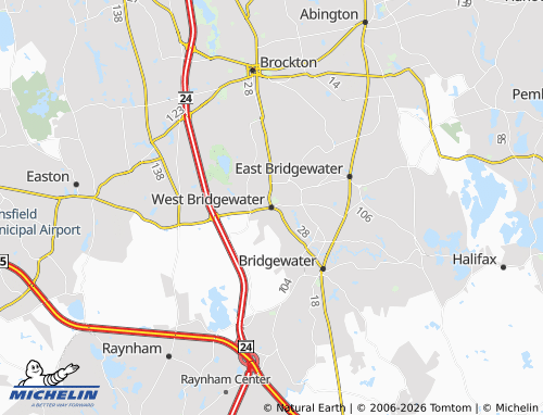 Kaart MICHELIN West Bridgewater - ViaMichelin