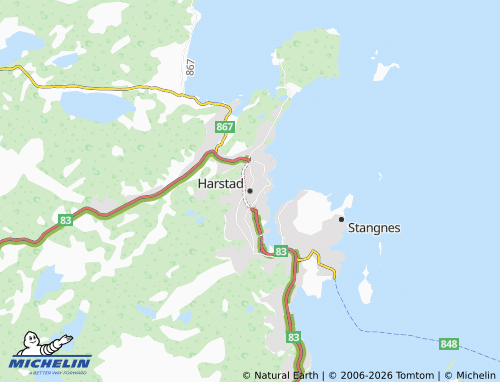 MICHELIN-Landkarte Harstad - ViaMichelin