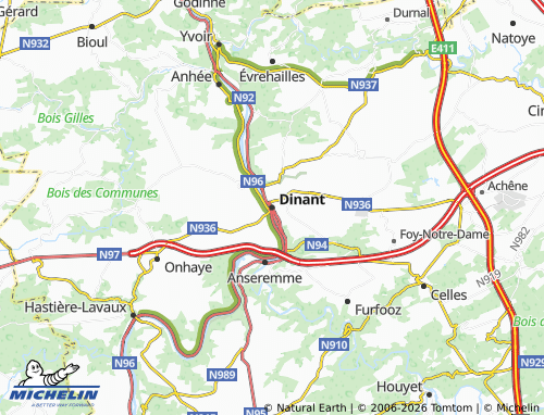 MICHELIN Dinant map - ViaMichelin
