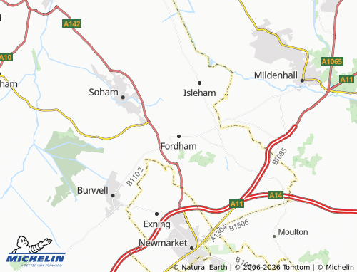 Carte MICHELIN Fordham - ViaMichelin