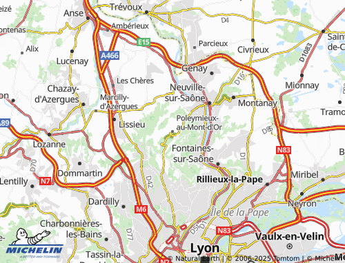 Mappa MICHELIN Poleymieux-au-Mont-d'Or - ViaMichelin