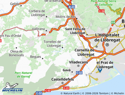 Carte MICHELIN Torrelles de Llobregat - ViaMichelin