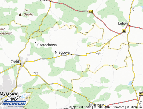 Mappa MICHELIN Niegowa - ViaMichelin