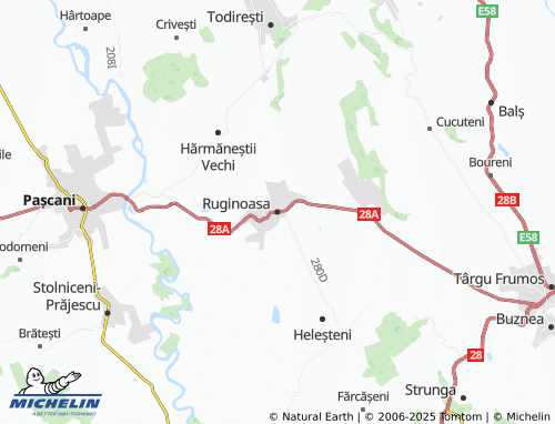 MICHELIN Ruginoasa map - ViaMichelin