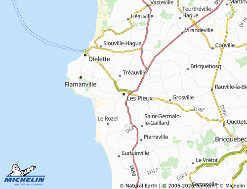 Kaart MICHELIN Les Pieux - ViaMichelin