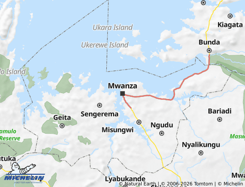 MICHELIN Mwanza map - ViaMichelin