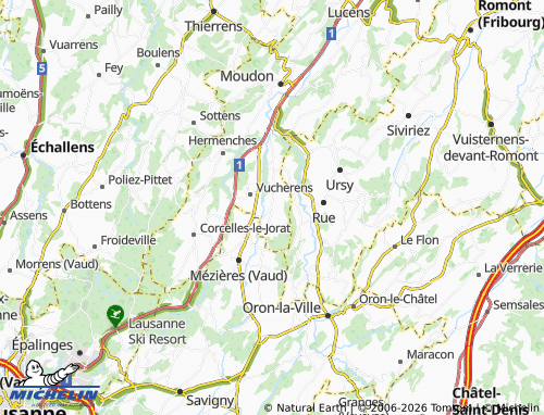 Carte MICHELIN Vulliens - ViaMichelin