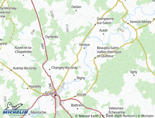 MICHELIN Montureux-et-Prantigny map - ViaMichelin