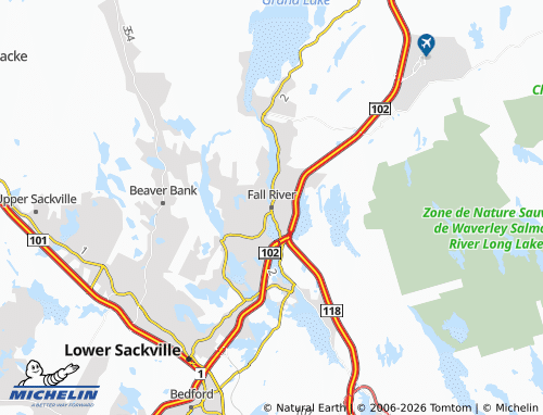 Kaart MICHELIN Fall River - ViaMichelin