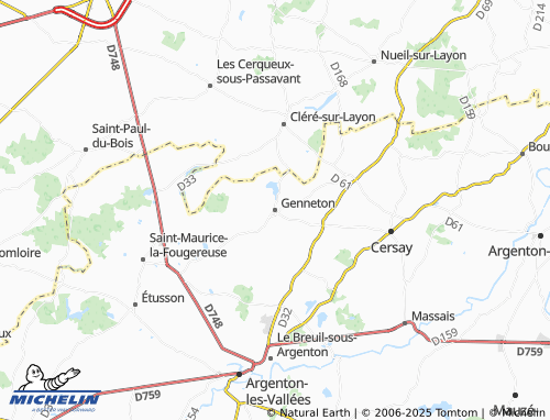 MICHELIN Genneton map - ViaMichelin