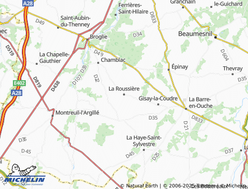 Carte MICHELIN La Roussière - ViaMichelin
