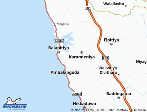 MICHELIN Karandeniya South map - ViaMichelin