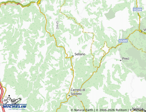 Kaart MICHELIN Sellano - ViaMichelin