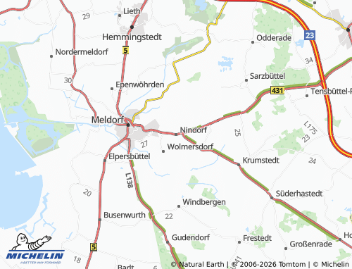 MICHELIN Nindorf map - ViaMichelin