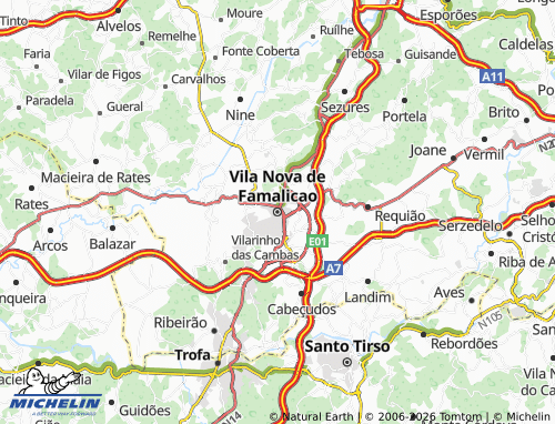 Mappa MICHELIN Vila Nova de Famalicao - ViaMichelin
