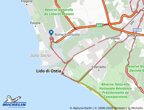 MICHELIN-Landkarte Ostia Antica - ViaMichelin
