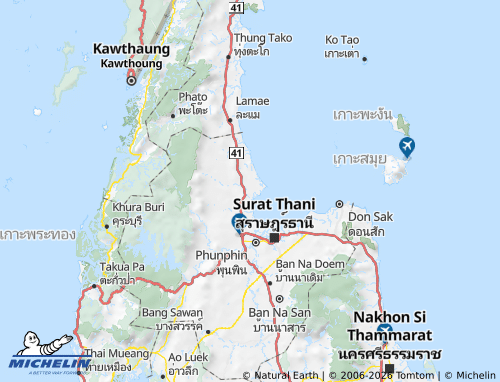 MICHELIN Amphoe Chaiya map - ViaMichelin