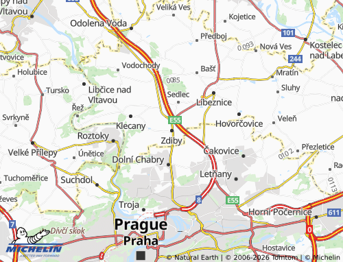 Mappa MICHELIN Zdiby - ViaMichelin