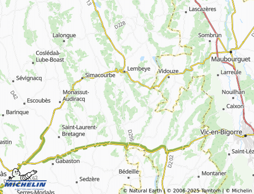 MICHELIN Peyrelongue-Abos map - ViaMichelin