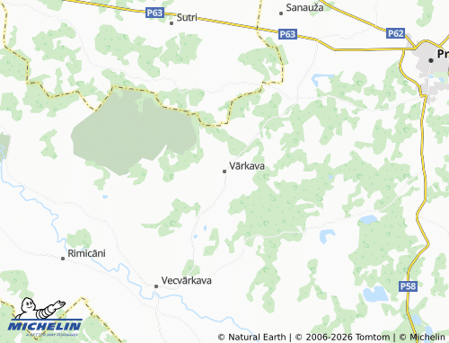 Mapa MICHELIN Vārkavas pagasts - ViaMichelin