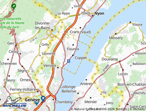 MICHELIN Coppet map - ViaMichelin