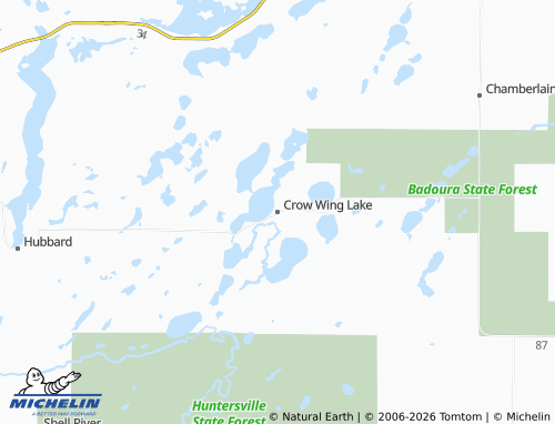 Carte MICHELIN Crow Wing Lake - ViaMichelin