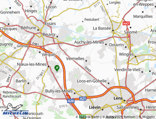 MICHELIN Noyelles-lès-Vermelles map - ViaMichelin