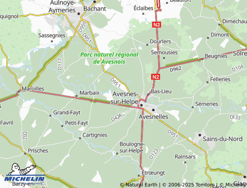 MICHELIN-Landkarte Saint-Hilaire-sur-Helpe - ViaMichelin