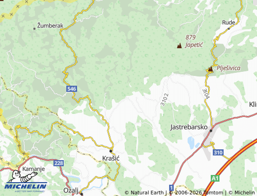 Mapa MICHELIN Slavetić - ViaMichelin