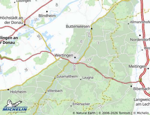 Mappa MICHELIN Wertingen - ViaMichelin