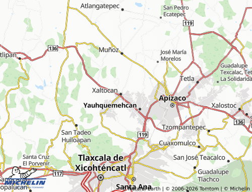 Mappa MICHELIN Topilco de Juárez, Xaltocan - ViaMichelin